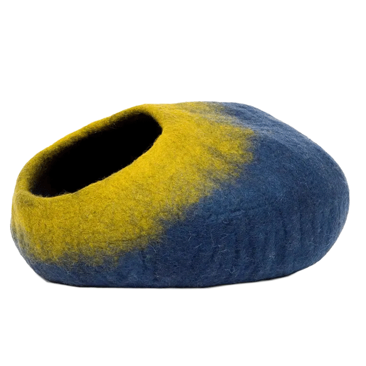 Ombre Wool Pet Cave - Navy & Olive