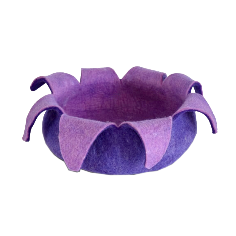 Wool Petal Pet Basket - Purple