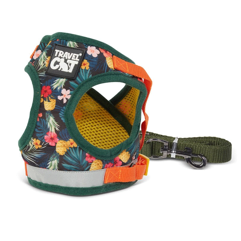 Adventurer Travel Cat Harness and Leash Set Hawaiian
