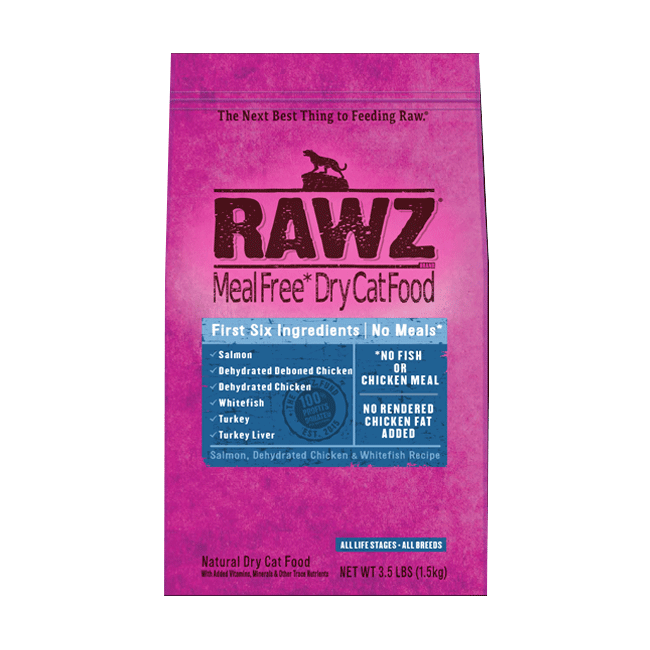 RAWZ Salmon, Dehydrated Chicken & Whitefish Recipe For Cats