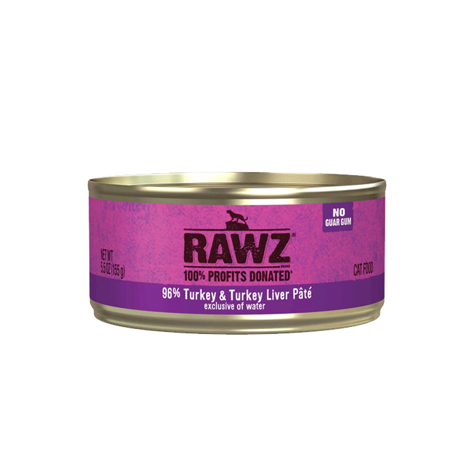 RAWZ 96% Turkey & Turkey Liver Pate for Cats