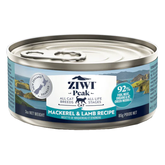 ZIWI PEAK Canned Wet Cat Food - Mackerel & Lamb Recipe