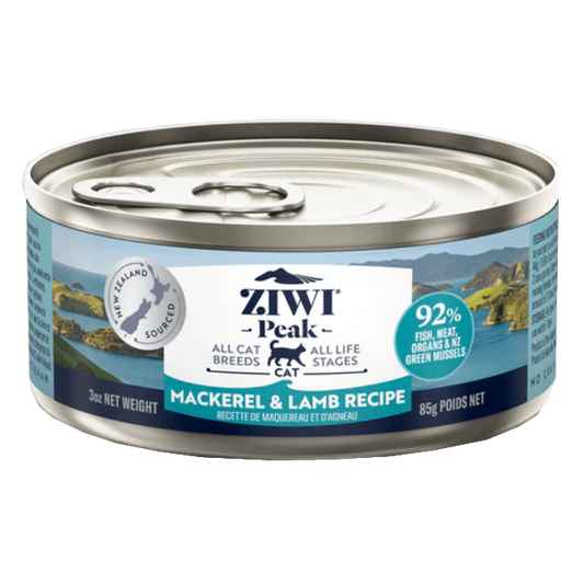 ZIWI PEAK Canned Wet Cat Food - Mackerel & Lamb Recipe