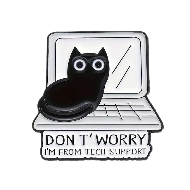 Tech Support Cat Lapel Pin