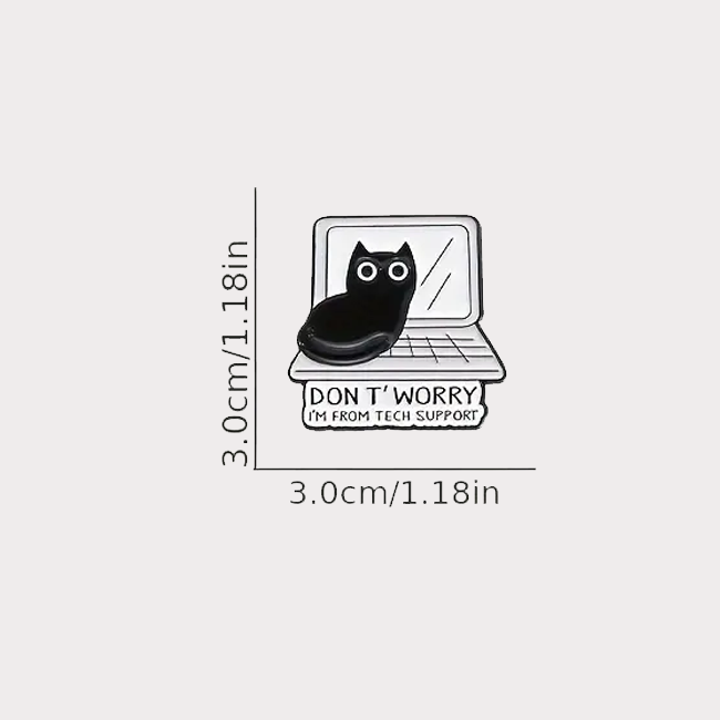 Tech Support Cat Lapel Pin