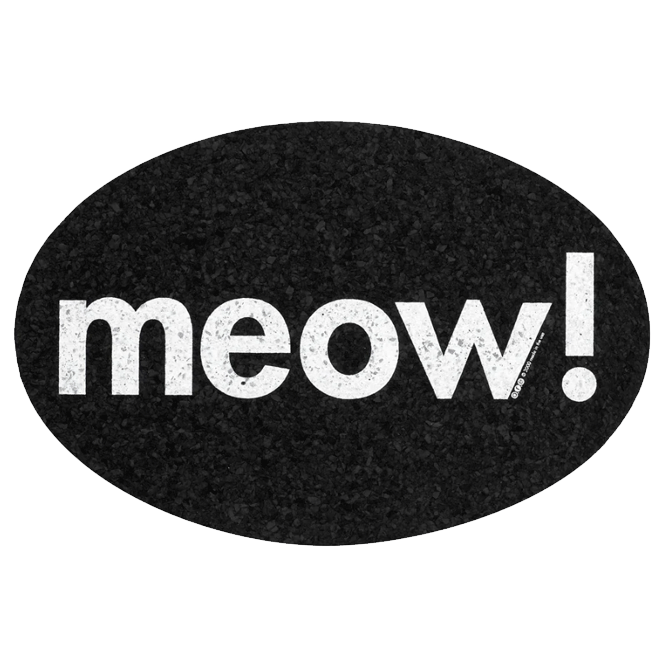 Recycled Rubber Oval Meow Placemat