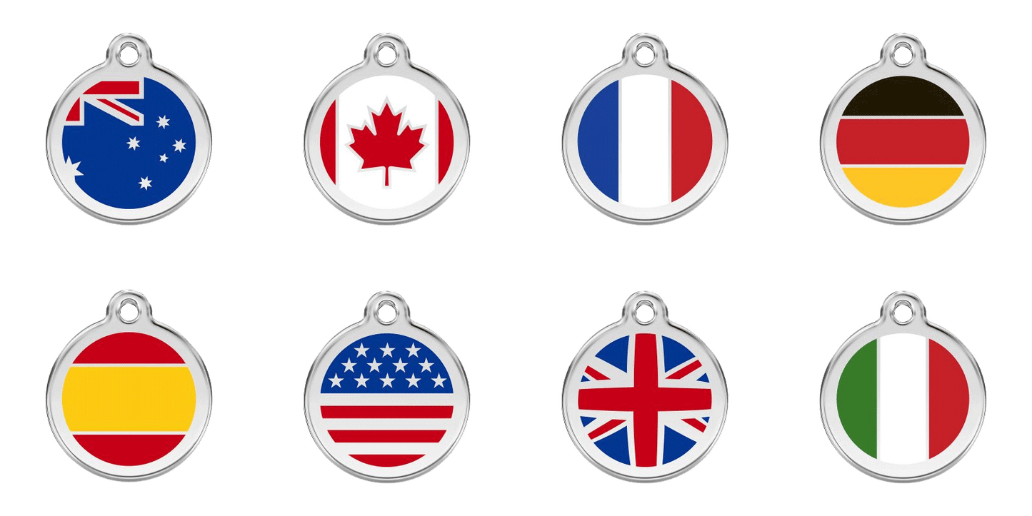 Red Dingo Pet ID Tags - Flag Designs