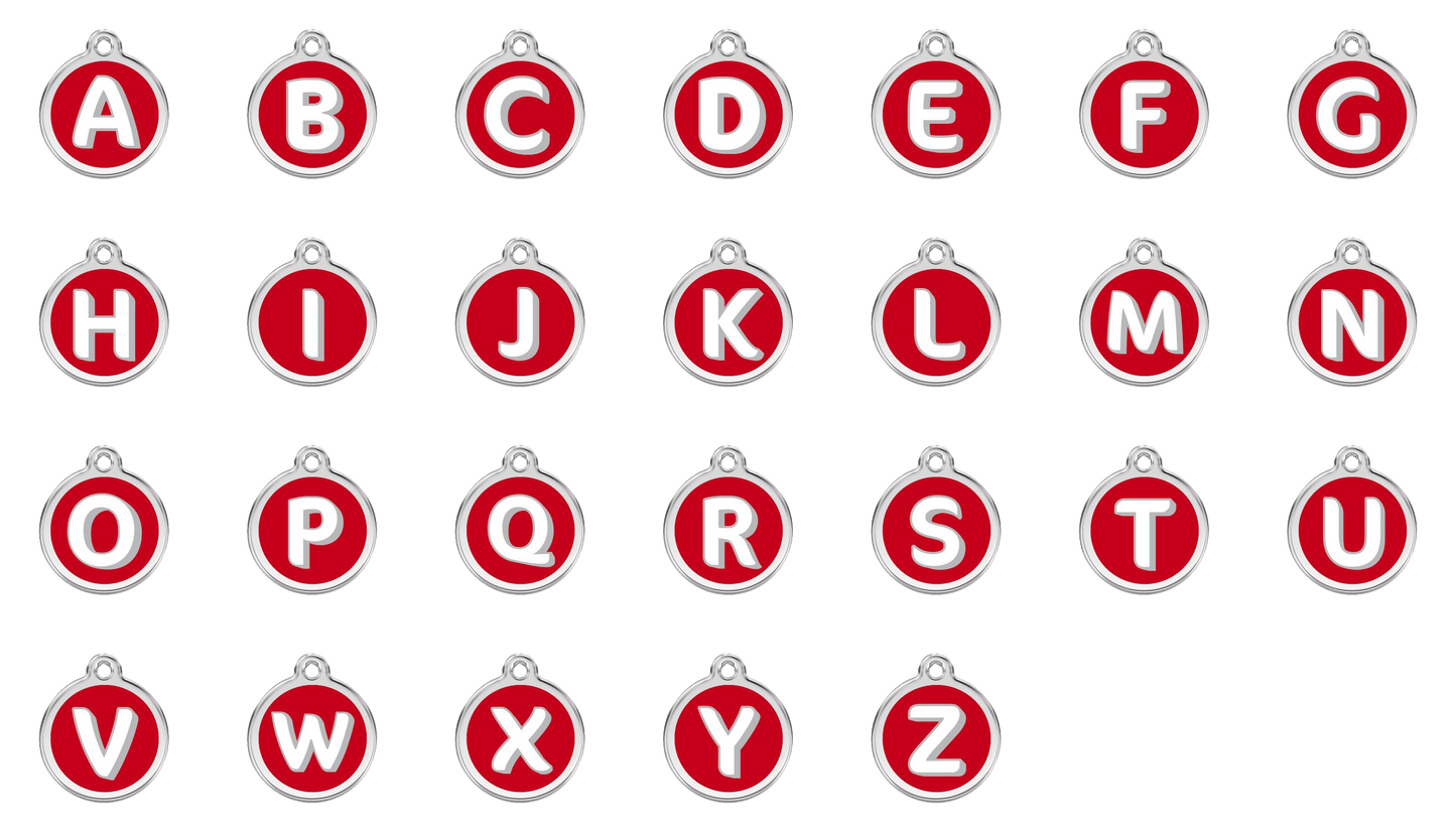 Red Dingo Pet ID Tags - Letter Designs