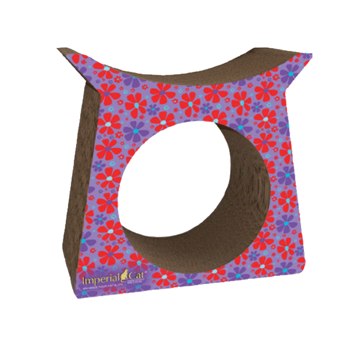 Tower Tunnel Cat Scratcher - Retro Flowers