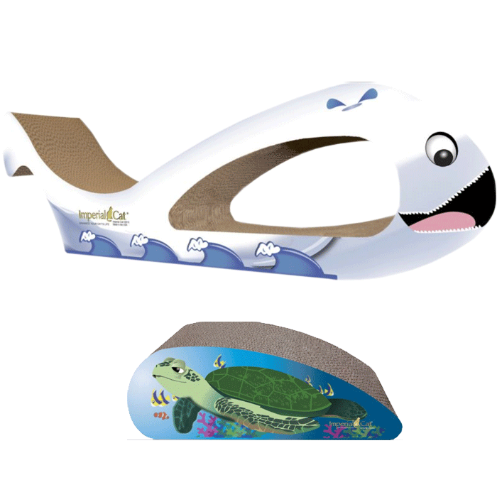 Giant Whale Cardboard Cat Scratcher - Beluga