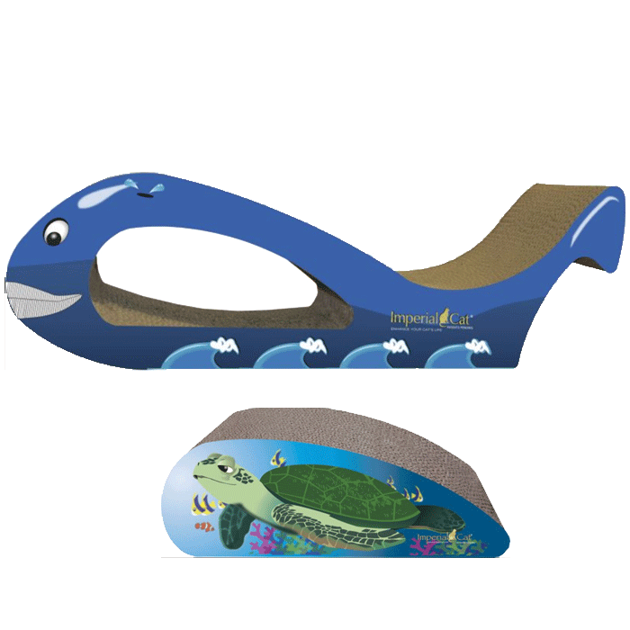 Giant Whale Cardboard Cat Scratcher - Blue Whale