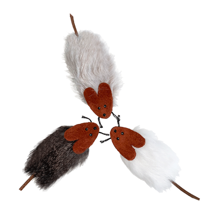 Rosie Rat Real Fur Cat Toy