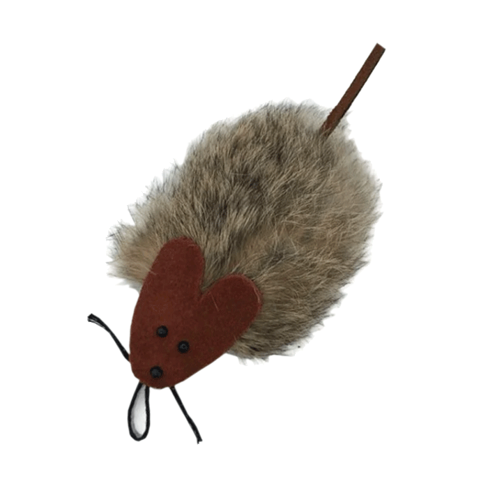 Rosie Rat Real Fur Cat Toy