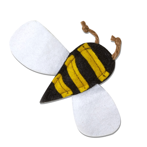 Felt Honey Bee Organic Catnip Toy