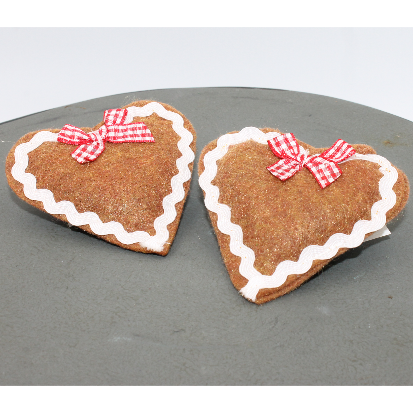 Felt Gingerbread Cookie Heart Organic Catnip Toy