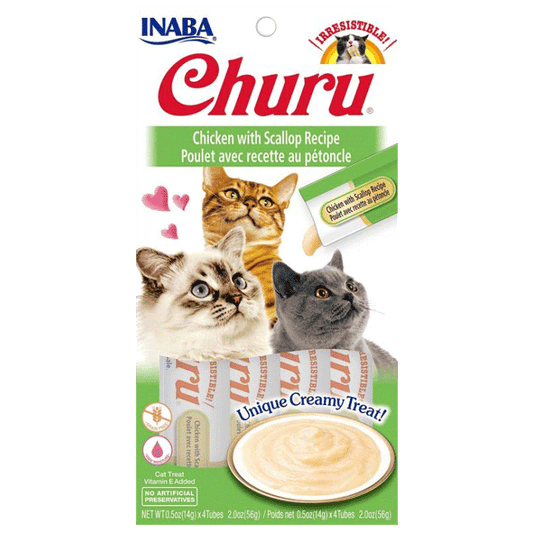 Inaba Ciao Churu Cat Treat Purees - Chicken w/ Scallops Recipe