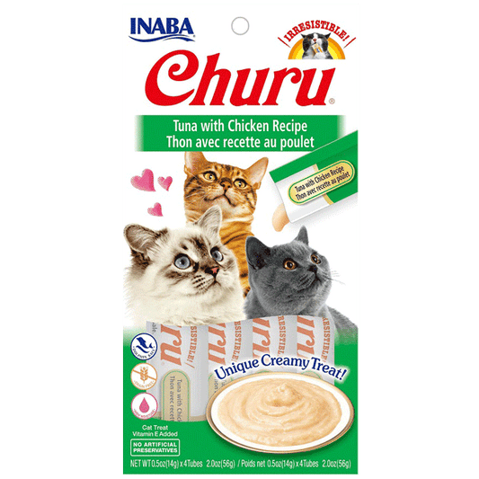 Inaba Ciao Churu Cat Treat Purees - Tuna w/ Chicken Recipe