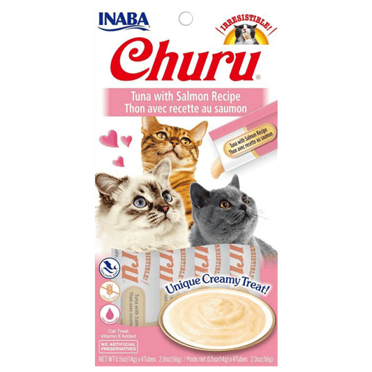 Inaba Ciao Churu Cat Treat Purees - Tuna w/ Salmon Recipe