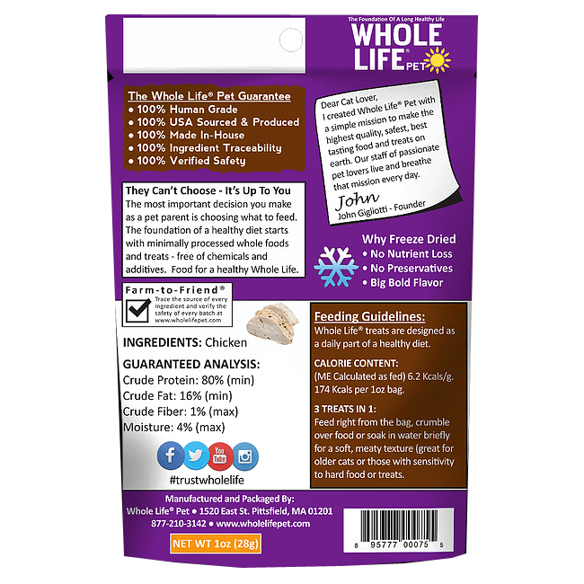 Whole Life Freeze Dried Chicken Treats