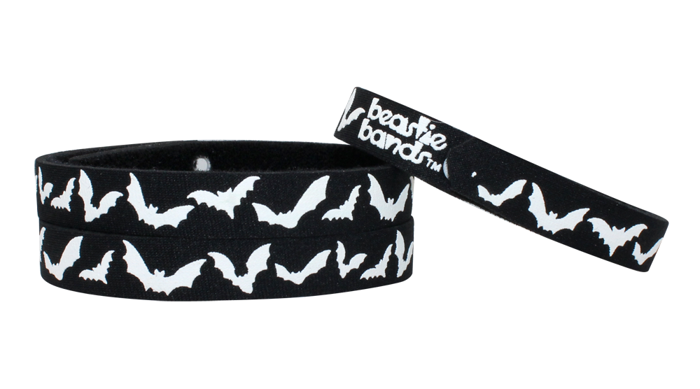 Beastie Bands Cat Collars - Holiday Collection Black and White Flying Bats
