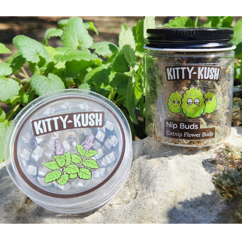 Kitty Kush Nip Buds: Catnip Flower Buds with Grinder