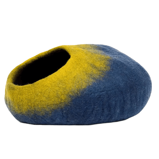 Ombre Wool Pet Cave - Navy & Olive