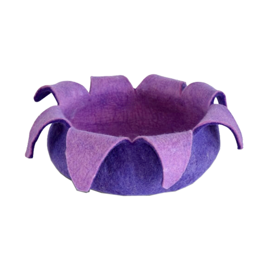 Wool Petal Pet Basket - Purple