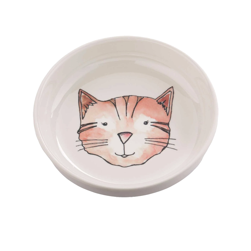 OrePet Watercolor Red Cat Bowl