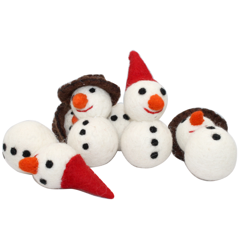 Snowman Wool Cat Toy