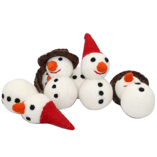 Snowman Wool Cat Toy