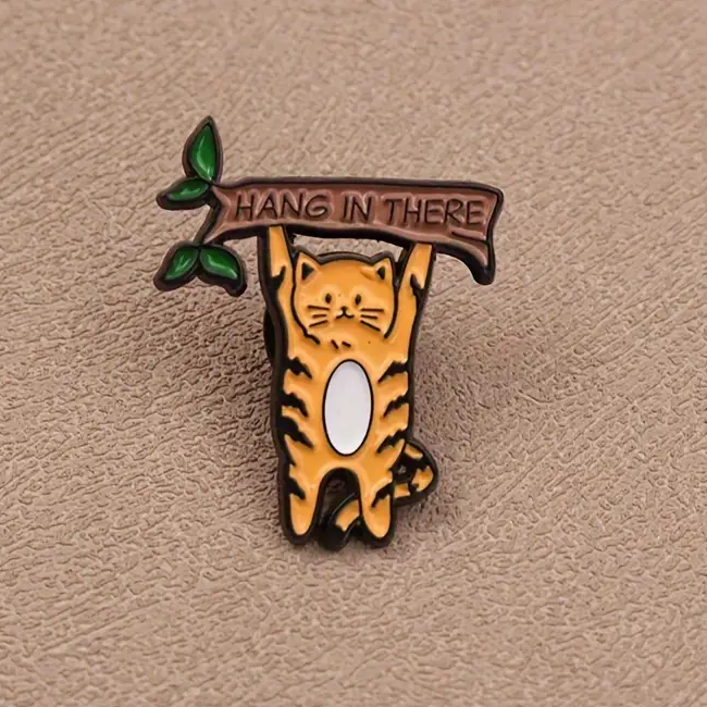 Hang in There Kitty Lapel Pin