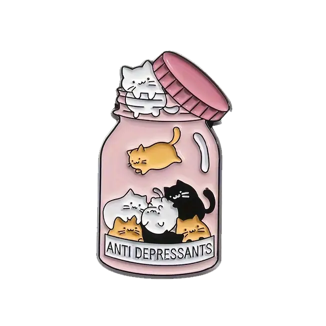 Happy Cat Pills Lapel Pin