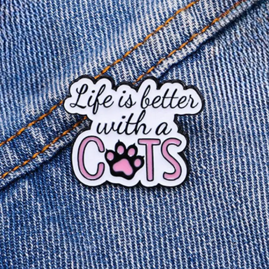 Life is Better with Cats Lapel Pin