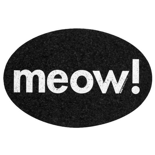 Recycled Rubber Oval Meow Placemat