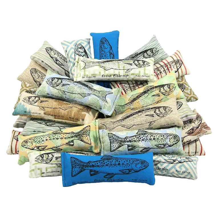 Dr Pussums Fresh Fish-Nip Catnip Kicker Toy