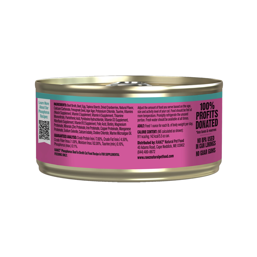 RAWZ Phosphorus Beef in Broth Cat Food Recipe