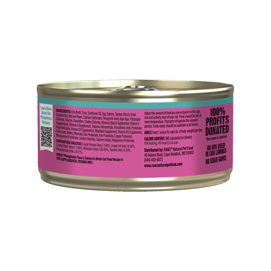 RAWZ Phosphorus Tuna & Salmon in Broth Cat Food Recipe