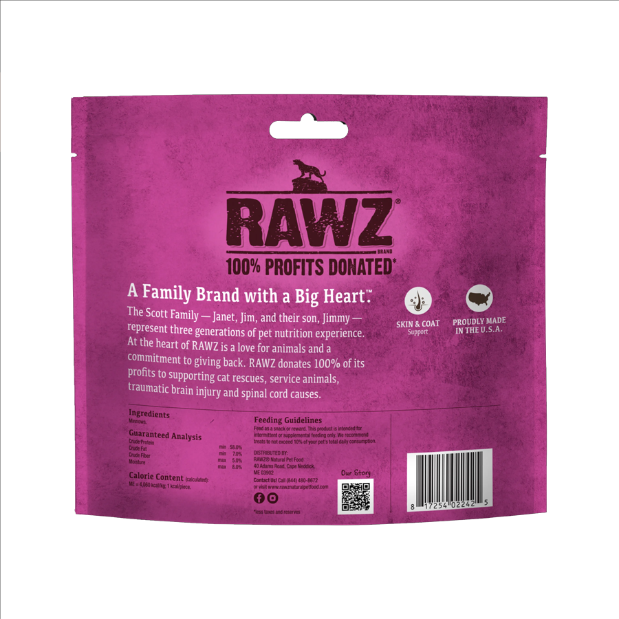 RAWZ Raw Freeze Dried Minnows Crunchy Cat Treats