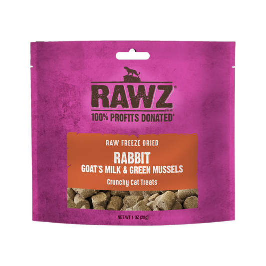 RAWZ Raw Freeze Dried Rabbit, Goat's Milk & Green Mussels Crunchy Cat Treats