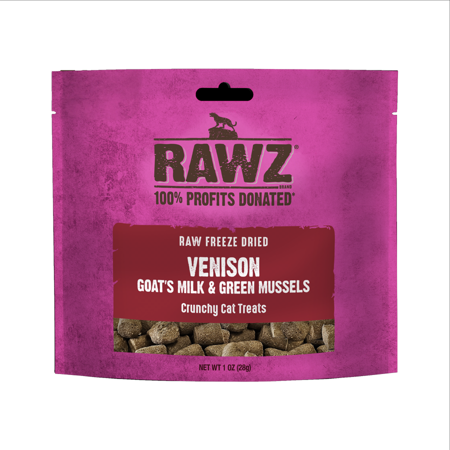 RAWZ Raw Freeze Dried Venison, Goat's Milk & Green Mussels Crunchy Cat Treats