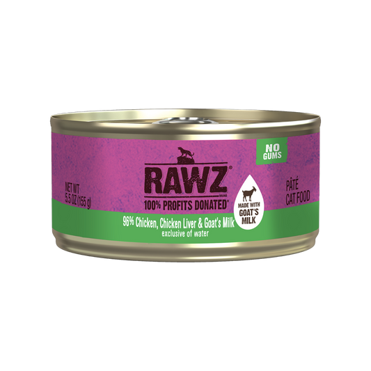 RAWZ 96% Chicken & Chicken Liver With Goat's Milk Canned Cat Food