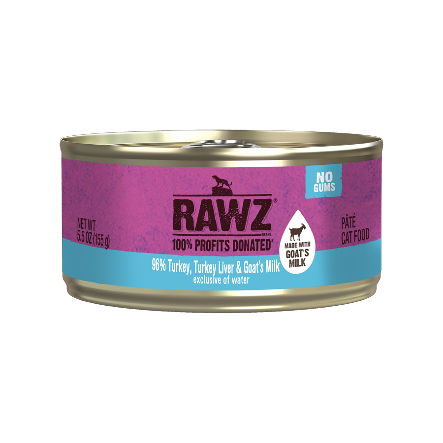RAWZ 96% Turkey & Turkey Liver With Goat's Milk Canned Cat Food