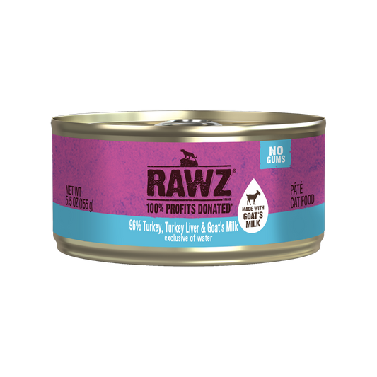 RAWZ 96% Turkey & Turkey Liver With Goat's Milk Canned Cat Food
