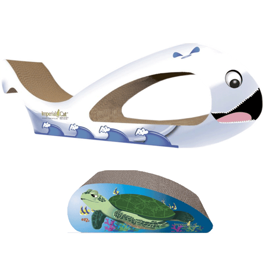 Giant Whale Cardboard Cat Scratcher - Beluga