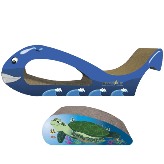 Giant Whale Cardboard Cat Scratcher - Blue Whale