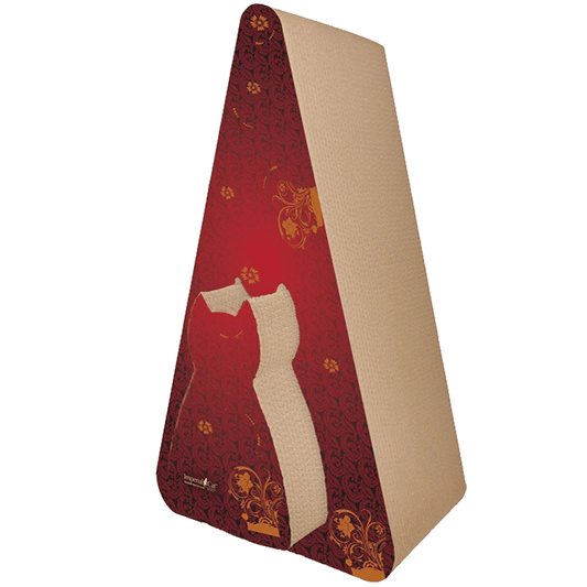 Giant Pyramid Cardboard Cat Scratcher - Modern Red