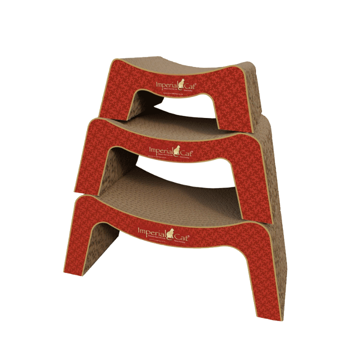 Scratch-n-Snooze Cardboard Cat Scratcher - Victorian Red