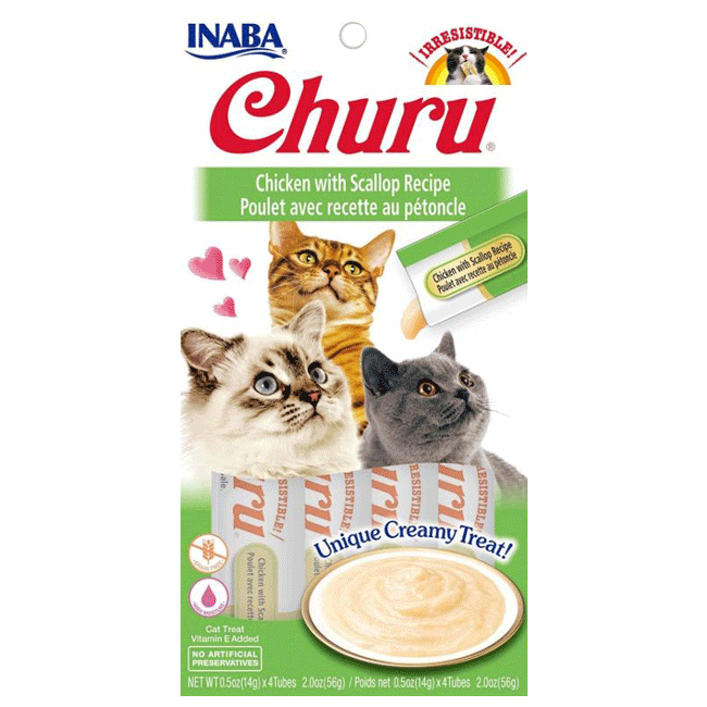 Inaba Ciao Churu Cat Treat Purees - Chicken w/ Scallops Recipe