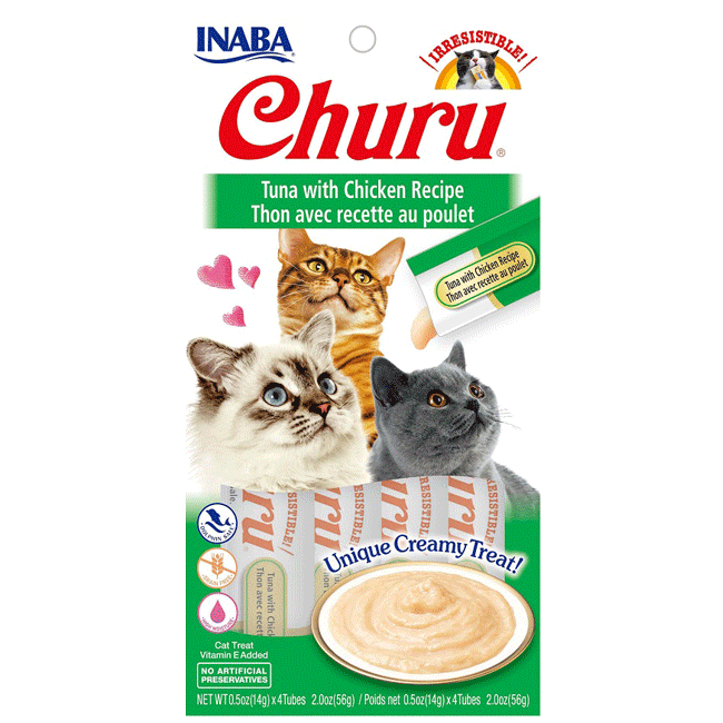 Inaba Ciao Churu Cat Treat Purees - Tuna w/ Chicken Recipe