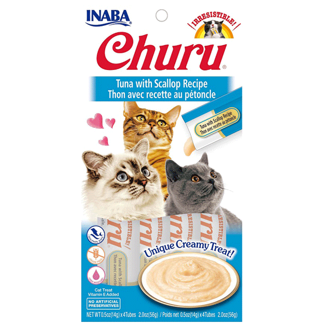 Inaba Ciao Churu Cat Treat Purees - Tuna w/ Scallops Recipe